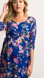 PinkBlush Maternity Royal Chiffon Floral Dress